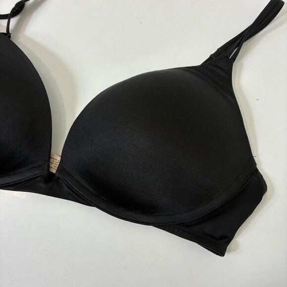 VTG Y2k Wireless Padded Bra Black Size 34C Retro, Coquette - Picture 2 of 8